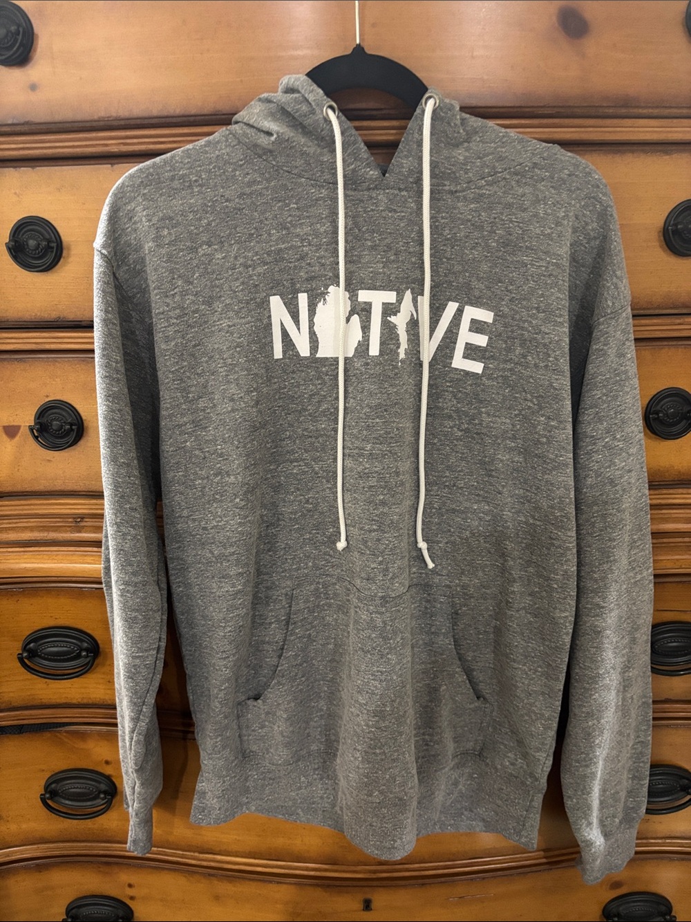 Delta Gray "NATIVE" Michigan  Pullover Hoodie